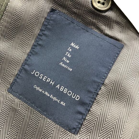 Joseph Abboud 44 R Men's 100% Wool Button Suit Sport Coat Jacket Windowpane - Picture 15 of 16